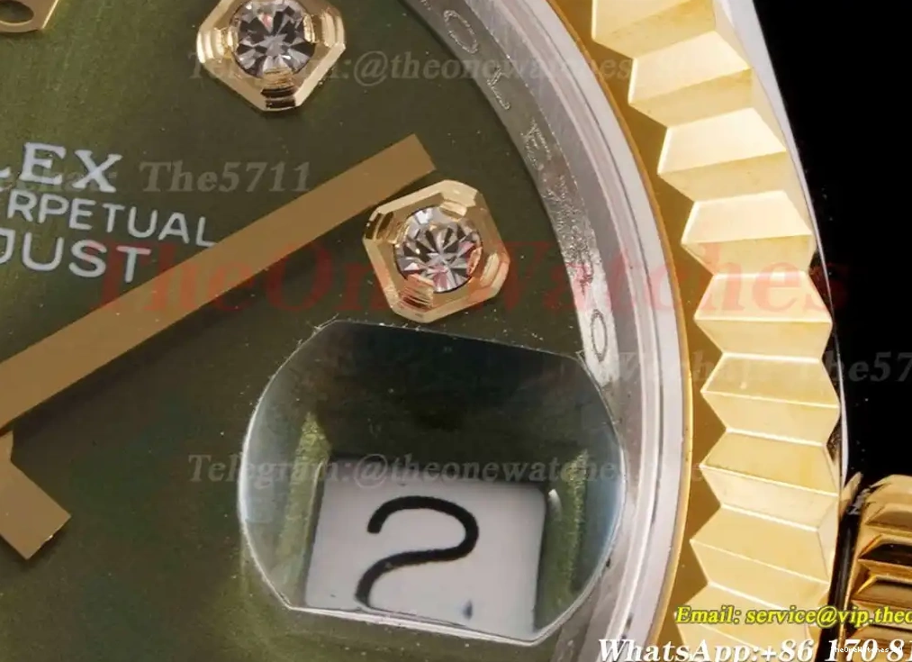 NH05 28mm Datejust Green Ladies SS Dial TWS YG 0407